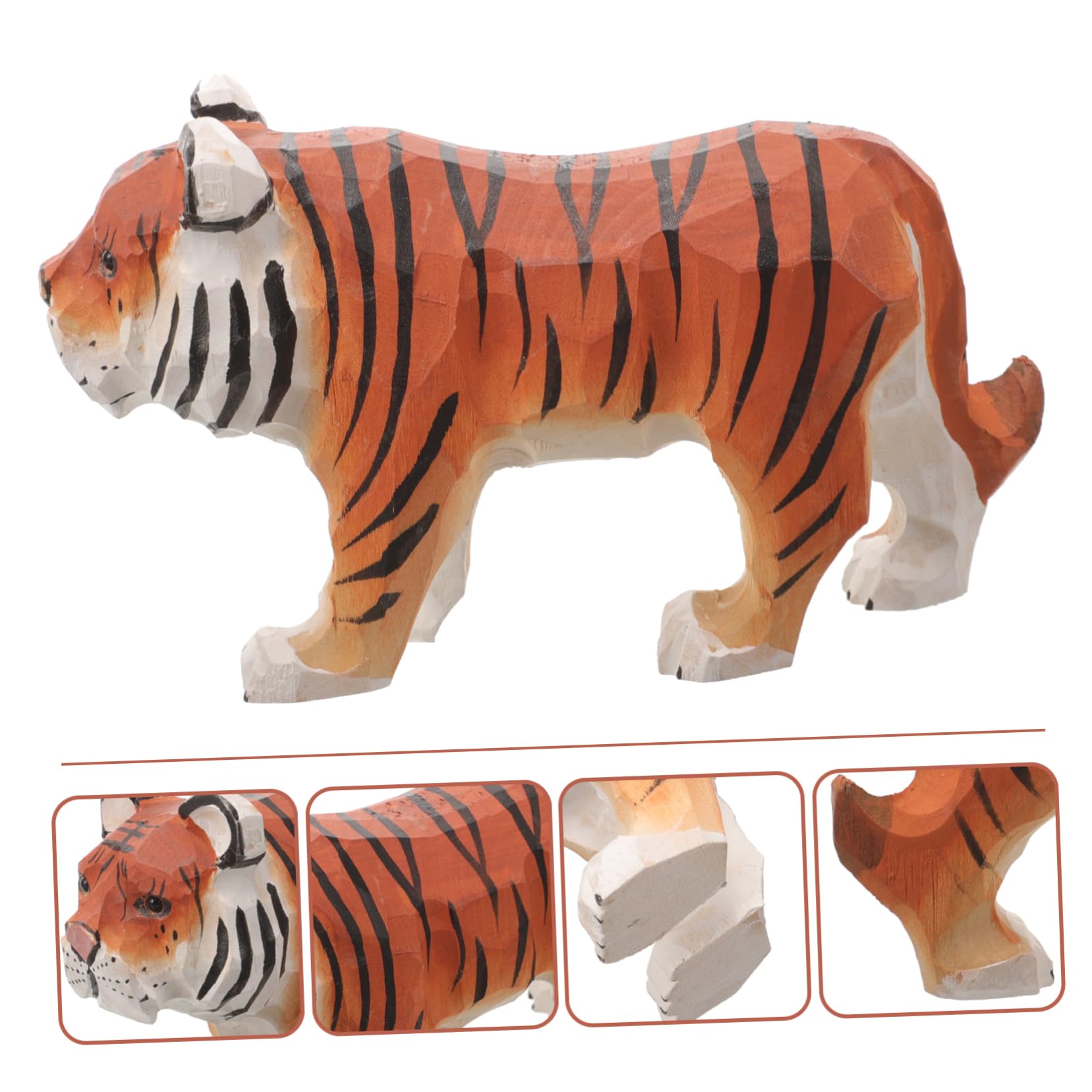 Amazon｜OATIPHO 天然木製 虎の置物 木彫り装飾品 室内インテリア